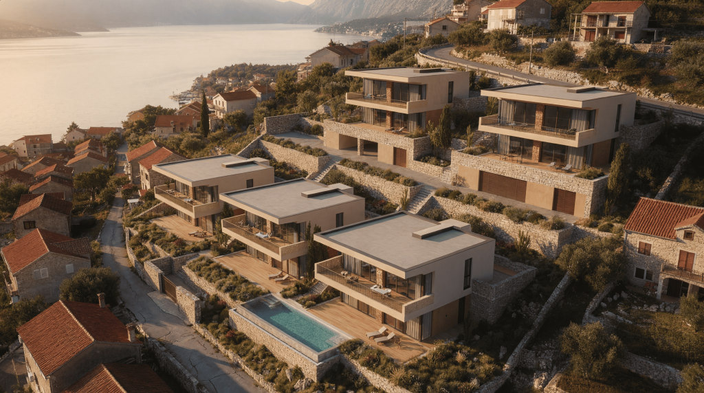 Prčanj coastal residential development parcel overlooking the Bay of Kotor