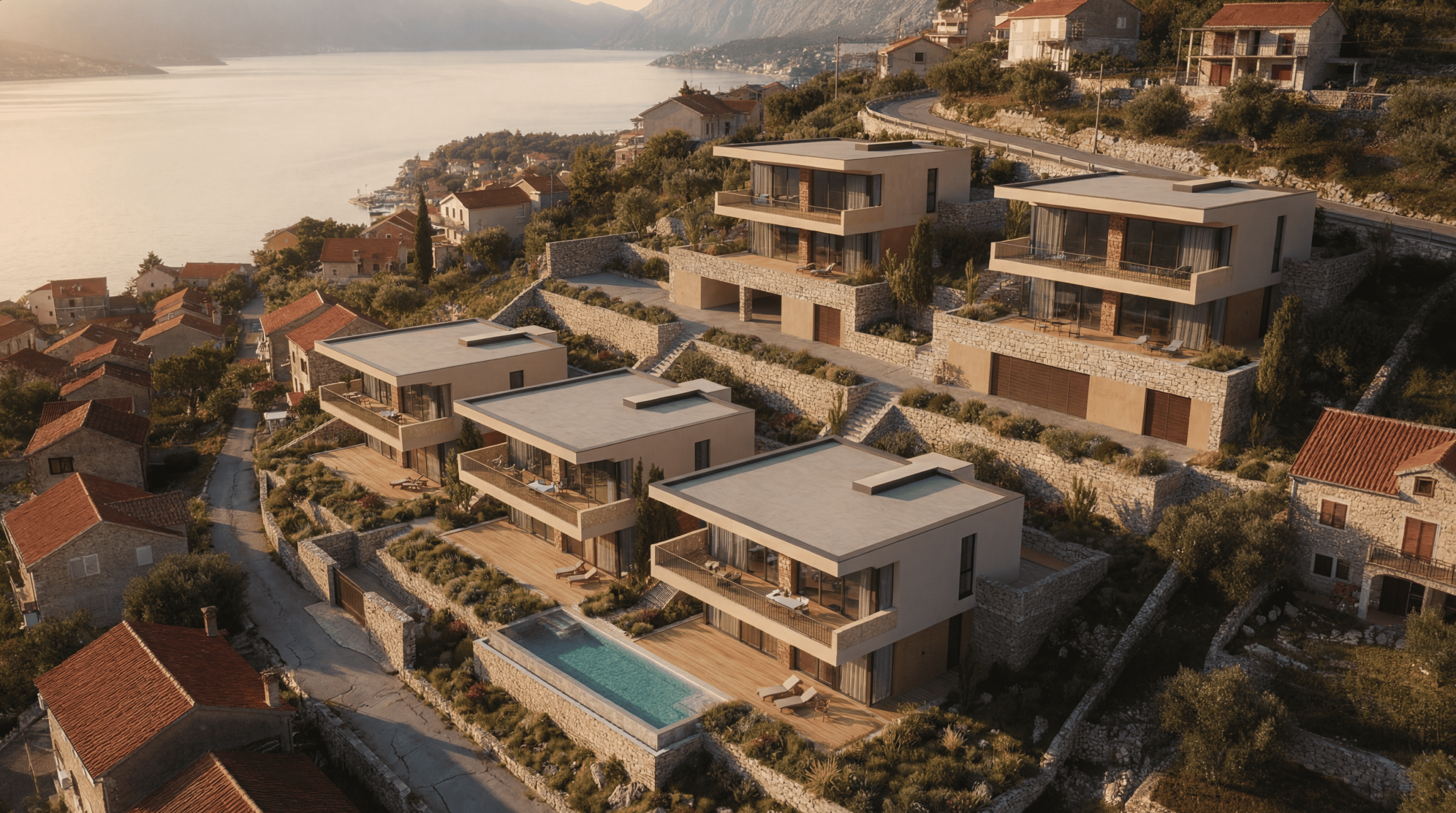 Prčanj coastal residential development parcel overlooking the Bay of Kotor