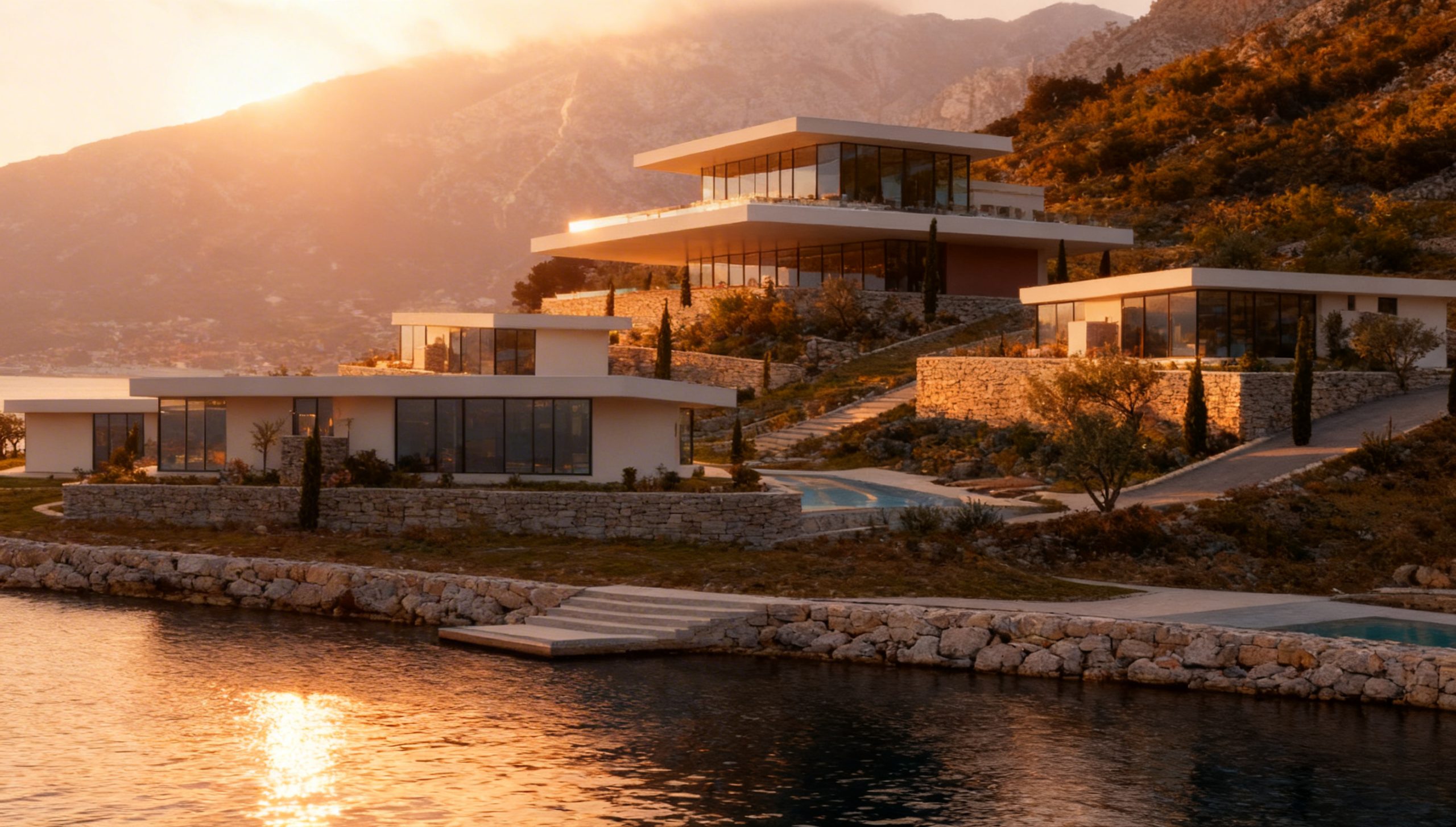 Reževići coastal development site overlooking the Adriatic Sea